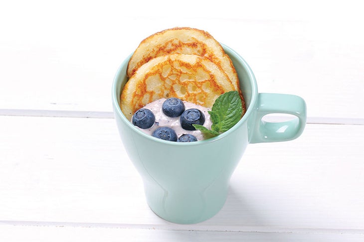 Pancakes in Cup Sweet Potato Pancakes With Blueberry Yogurt