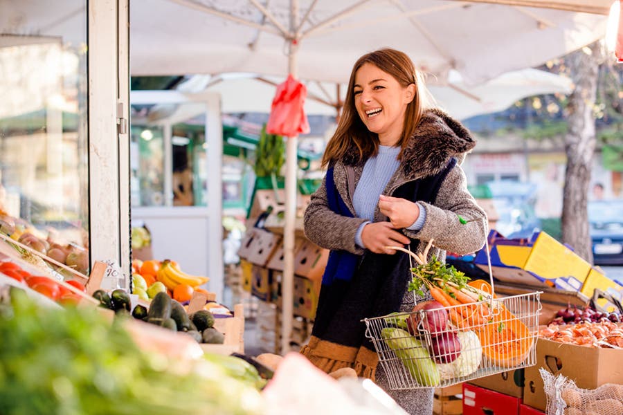 Woman Shopping at a Market None