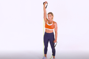 One-Arm Resistance-Band Overhead Press (Front Angle)