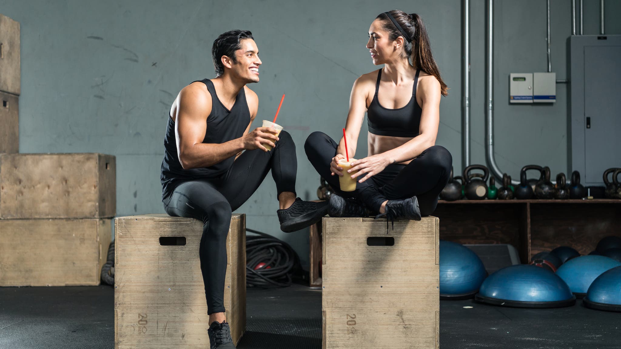 People Talking and Drinking Smoothies