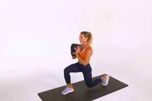 Stationary Kettlebell Goblet Lunge: With Talking Tips