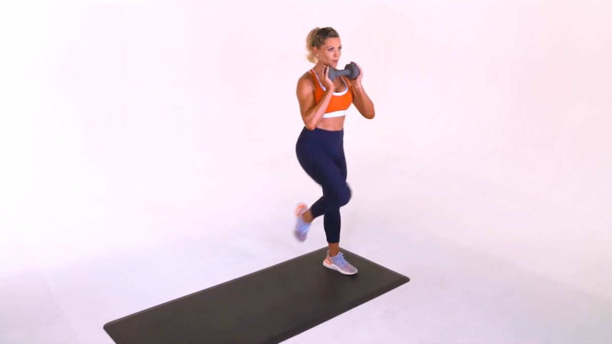 Weighted Lateral Lunge With Knee Drive - Oxygen Mag