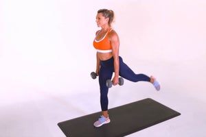 Weighted Stationary Lunge With Glute Lift