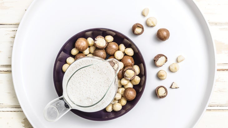 Macadamia milk in jug
