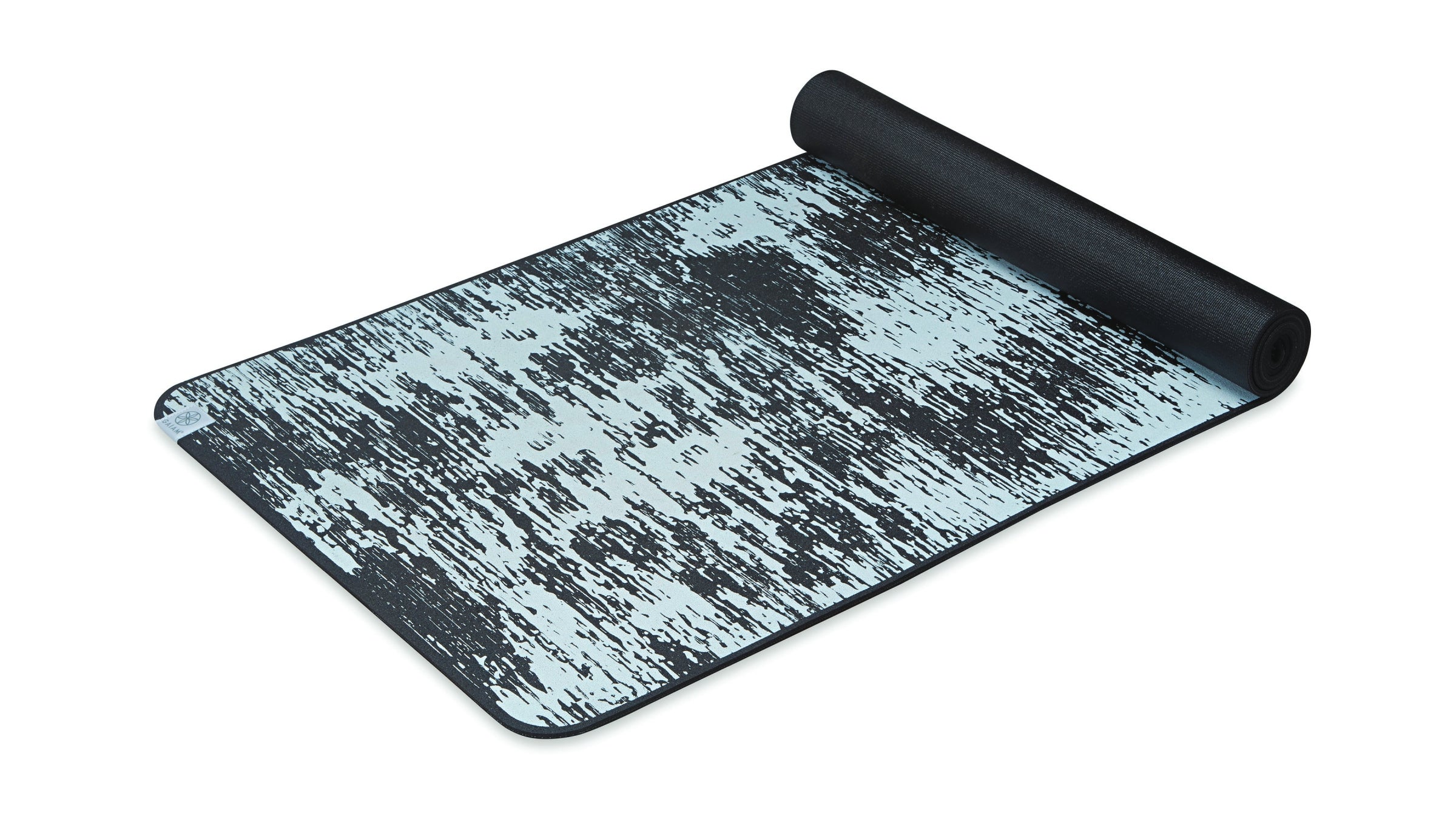 Black and gray yoga mat