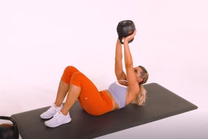 Kettlebell Straight-Arm Weighted Crunch