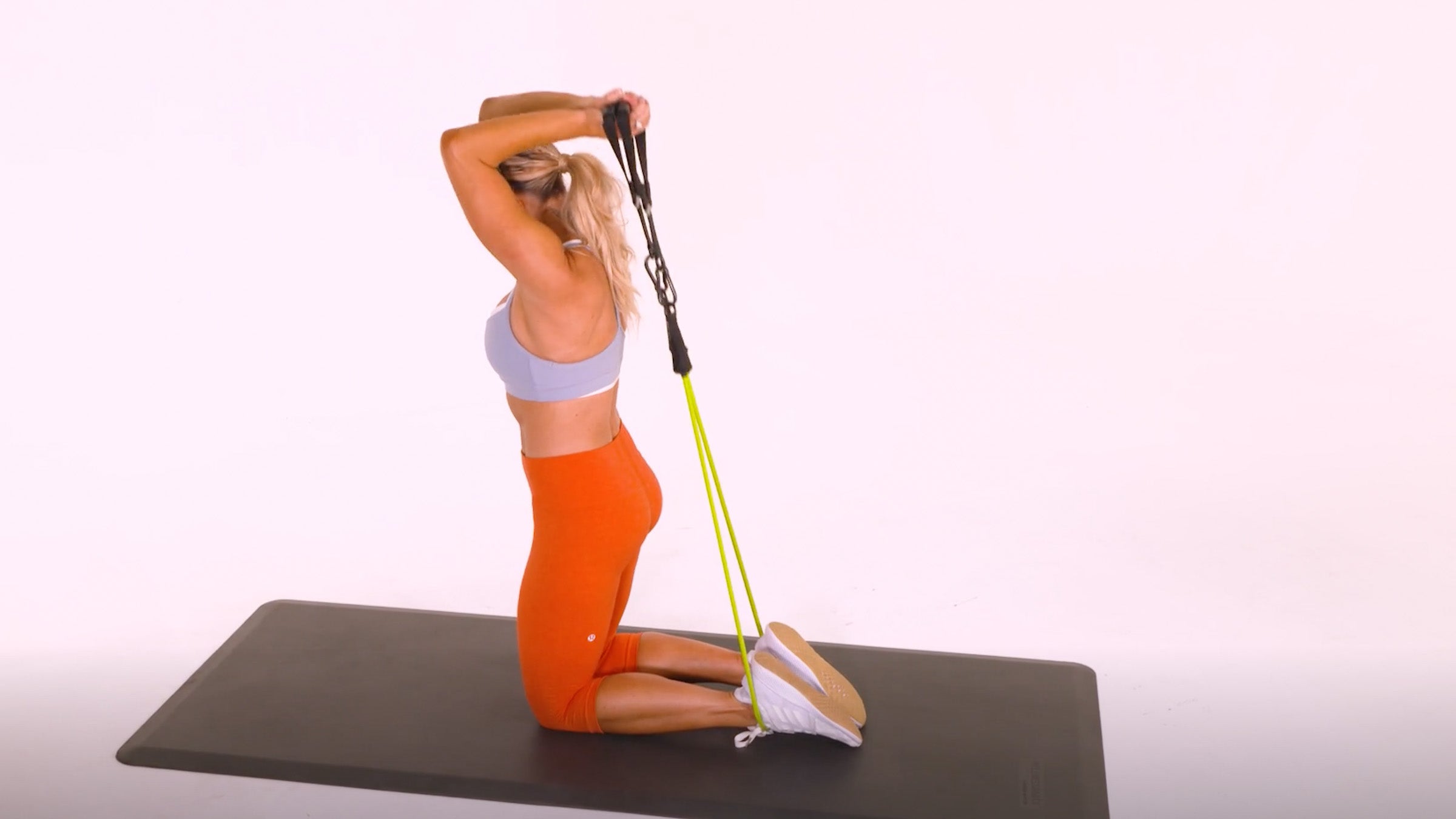 Resistance Band Kneeling Two-Arm Overhead Triceps Extension