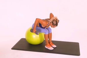 Stability-Ball Two-Arm Wide Bent-Over Row