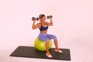 Stability-Ball Dumbbell Shoulder Press