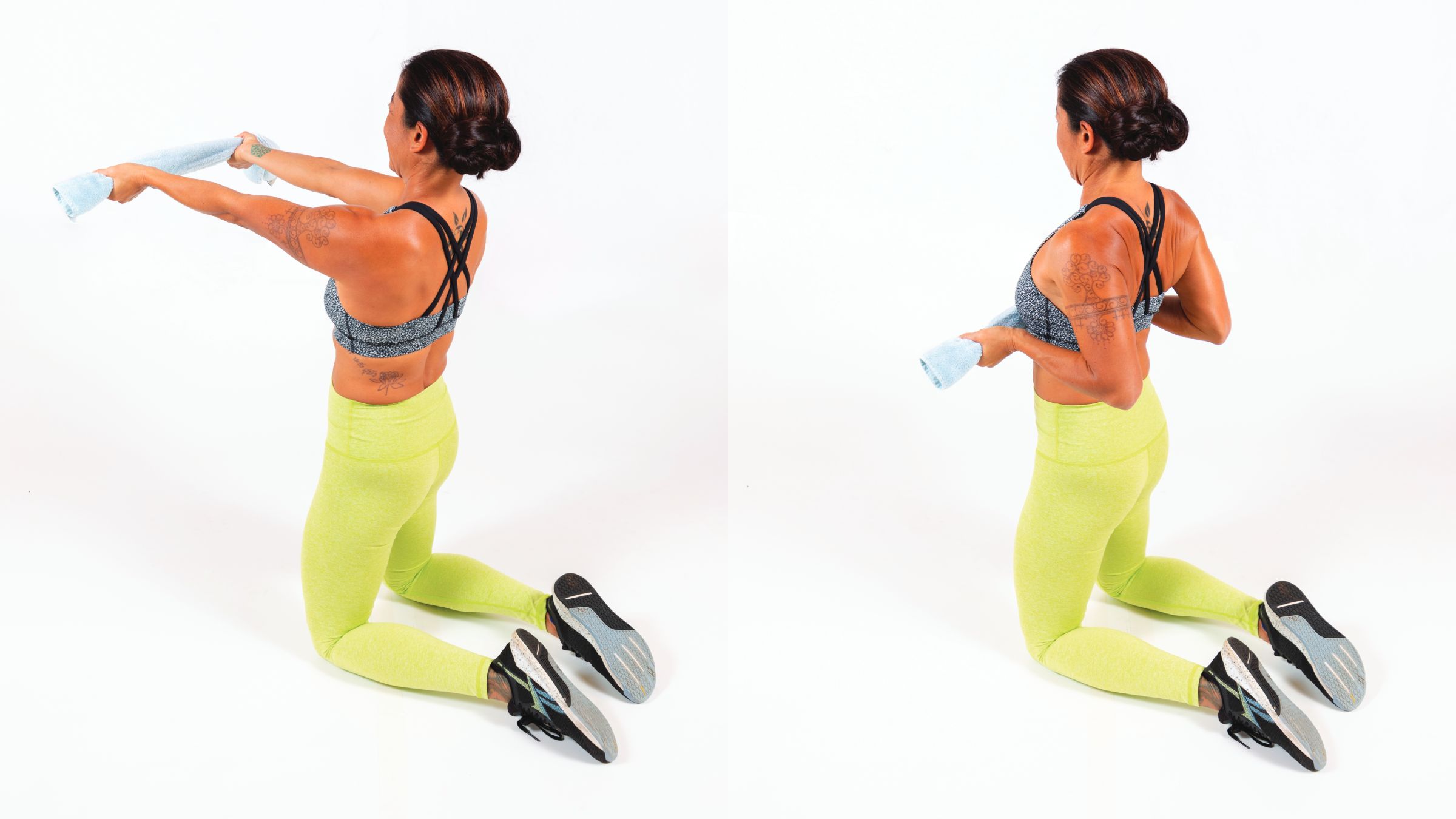 Back workout with outlet towel