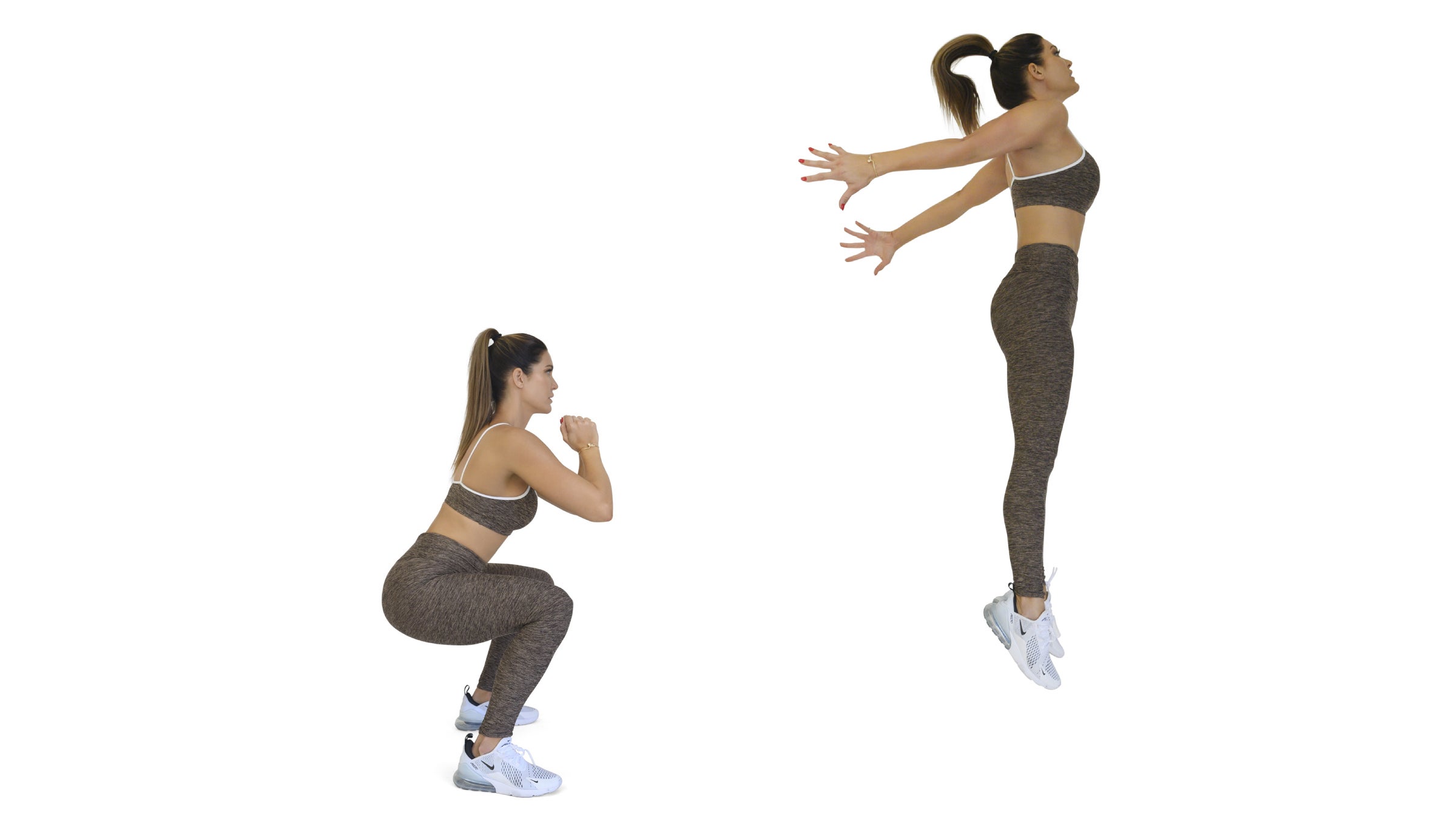 Woman performing a jump squat
