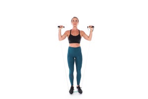 Resistance-Band Shoulder Press to Uppercut Punch