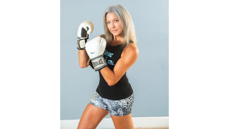Katrina Shaw wearing boxing gloves