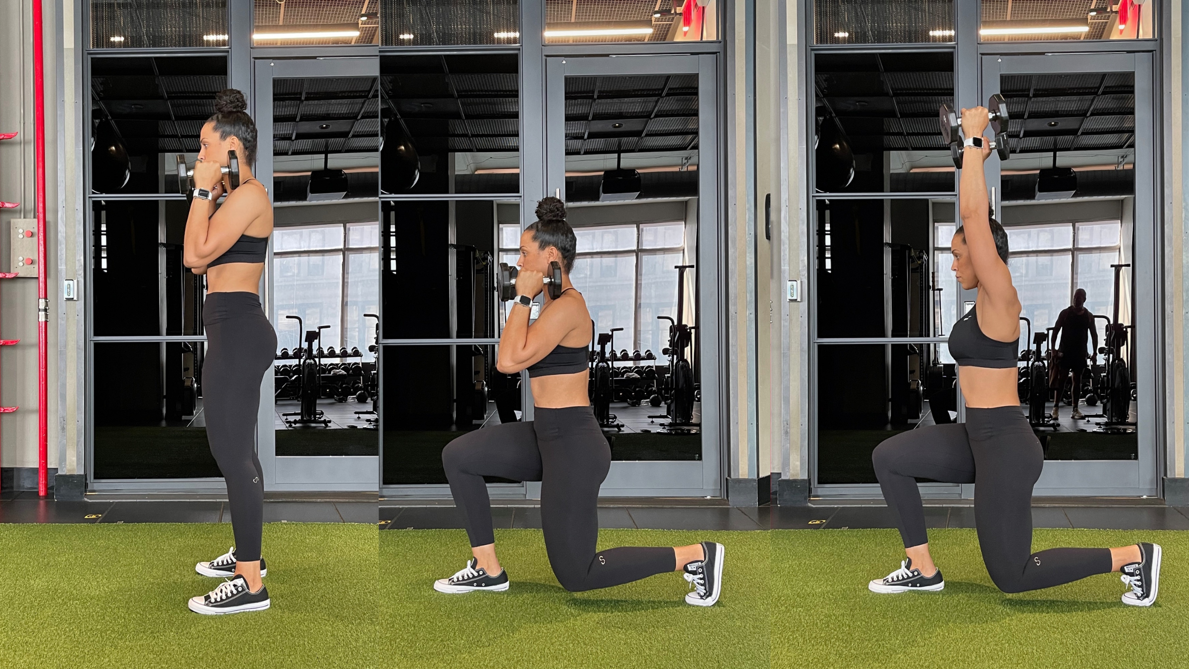 Lunge With Overhead Press