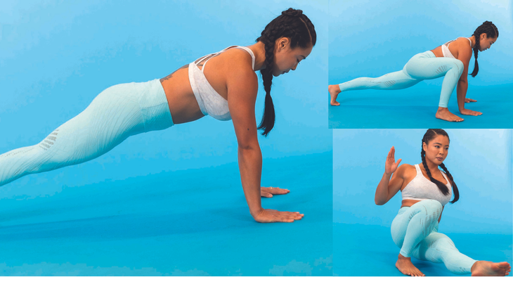Plank Step-Through Kick