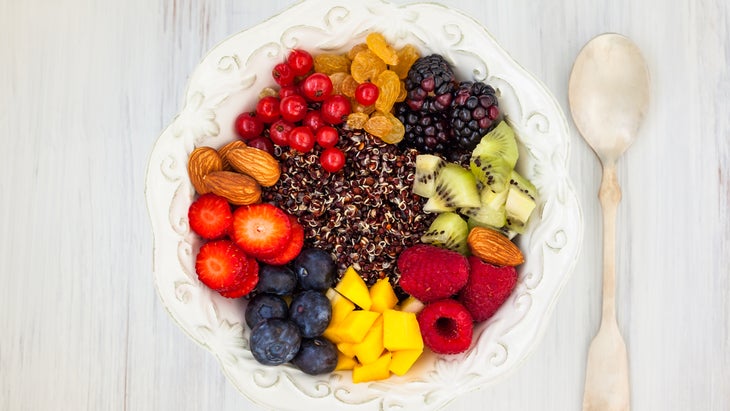 Quinoa fruit salad healthy dessert
