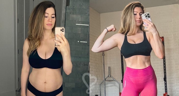 Anna Victoria's before/after pic shows the pregnant body changing