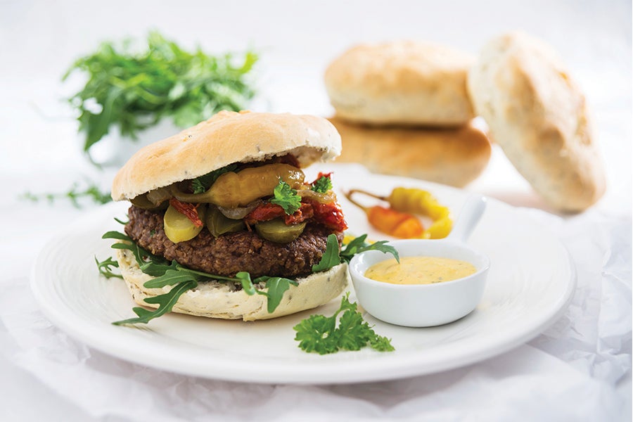 Sweet Potato Black-Bean Burgers with Mango Guac