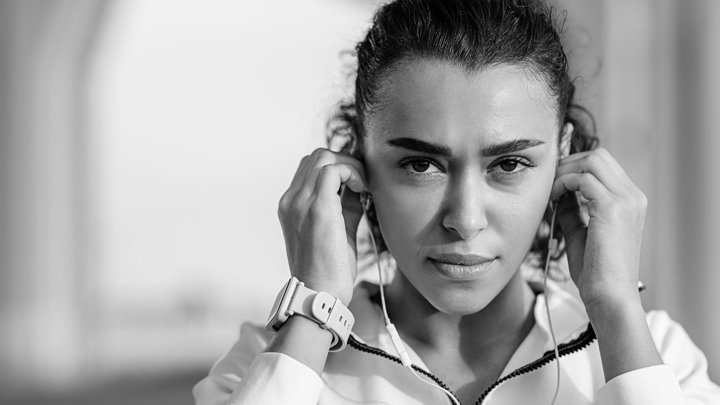 Woman listening to music